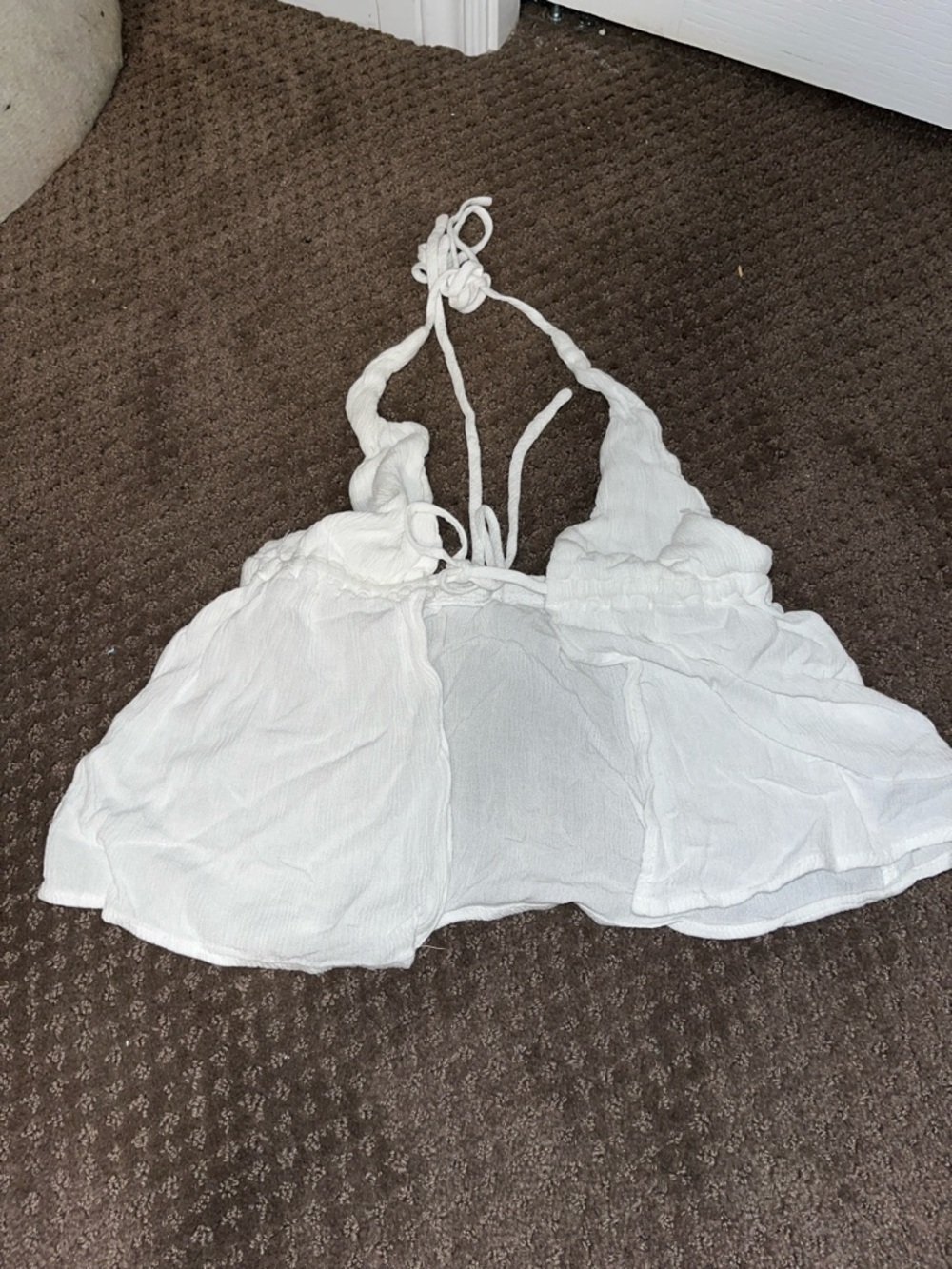 Ardene White Textured Halter Crop